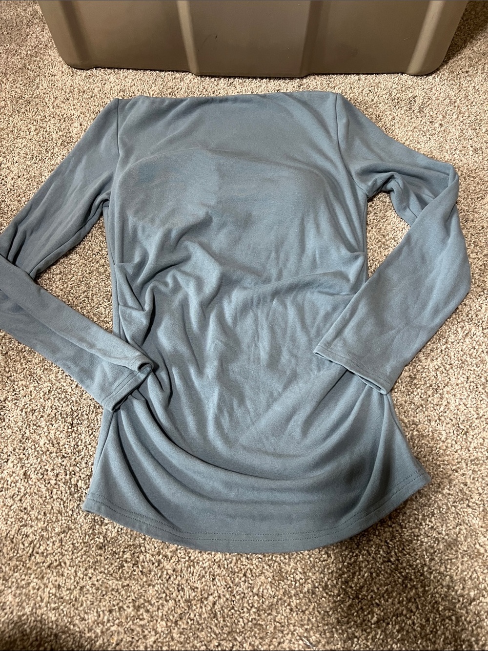 OGL Long Sleeve Scoop Neck Top in Slate Blue
